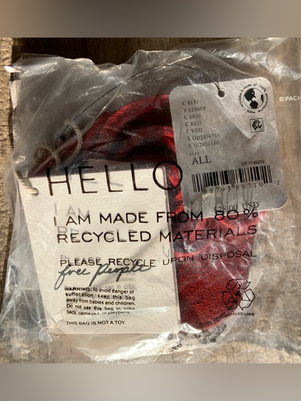 We The Free / Free People ~ Heart Lanyard Bag Charm ♥️ Red ♥️  * NWT - Picture 6 of 8